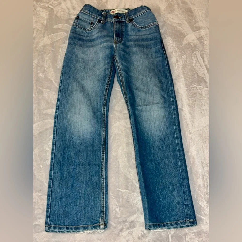 Levi's Big Kid Size 12 Jeans, Regular Fit with Adjustable Waist Built In Belt - Picture 6 of 9